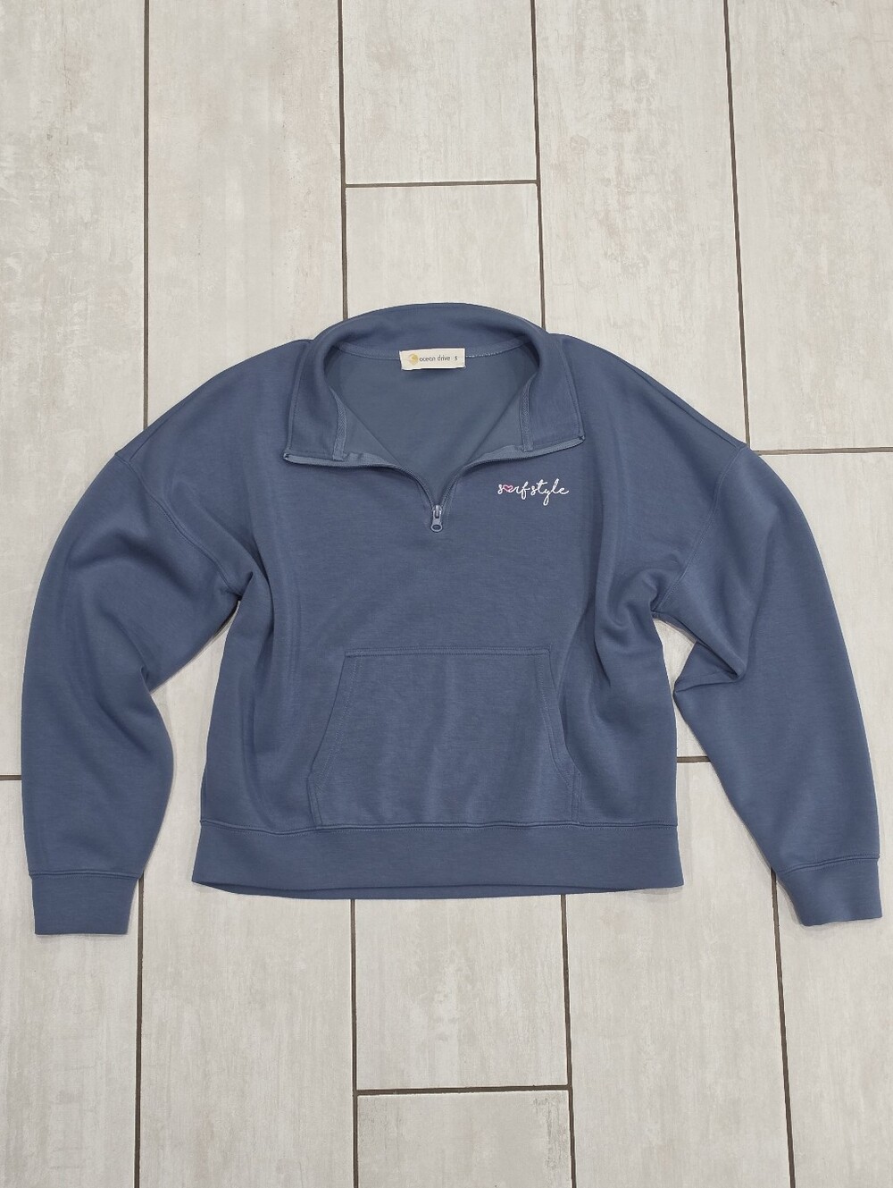 OCEAN DRIVE x Surf Style Cloud Fleece 1/4 Zip Pullover Sweatshirt